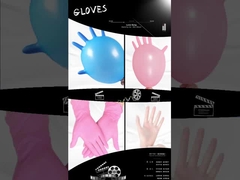 Χημικά ανθεκτικά ρόδινα μίας χρήσης γάντια νιτριλίων για το εργαστήριο